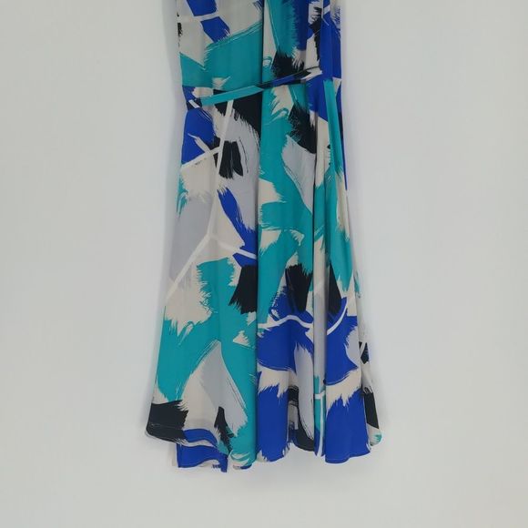 Yumi Kim Women's Silk Wrap Dress Size Extra Small Floral Blue White V Neck Lined - Picture 13 of 16